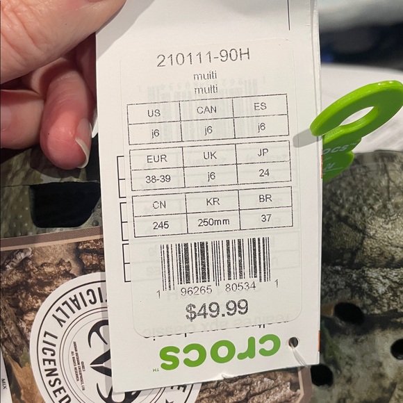 NIB “CROCS” Kids Size J6 - Picture 6 of 9